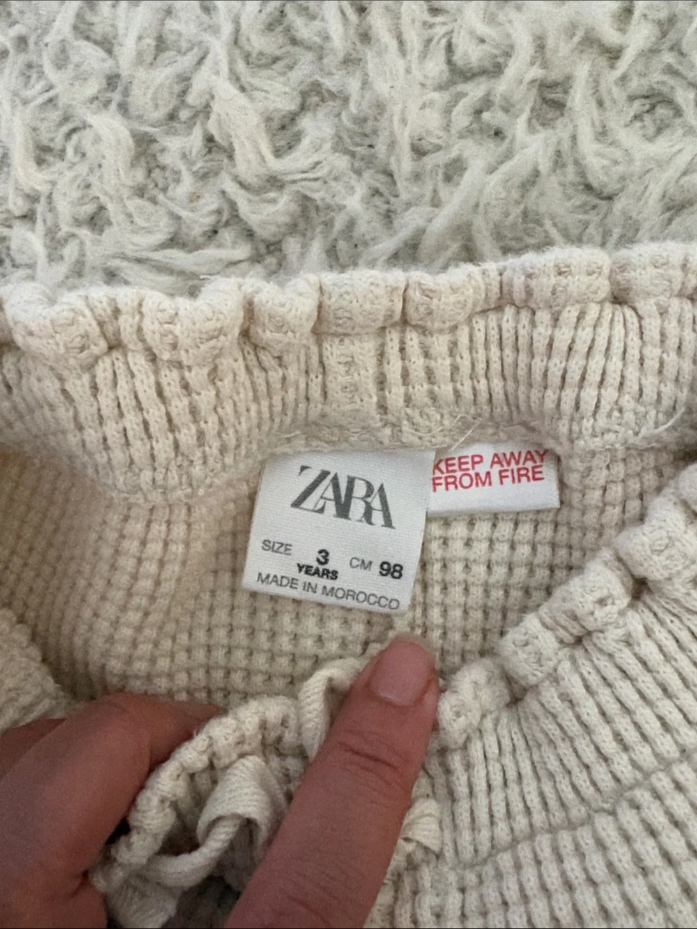 Zara Kids Ecru Ruffle Waffle Vest and Culottes